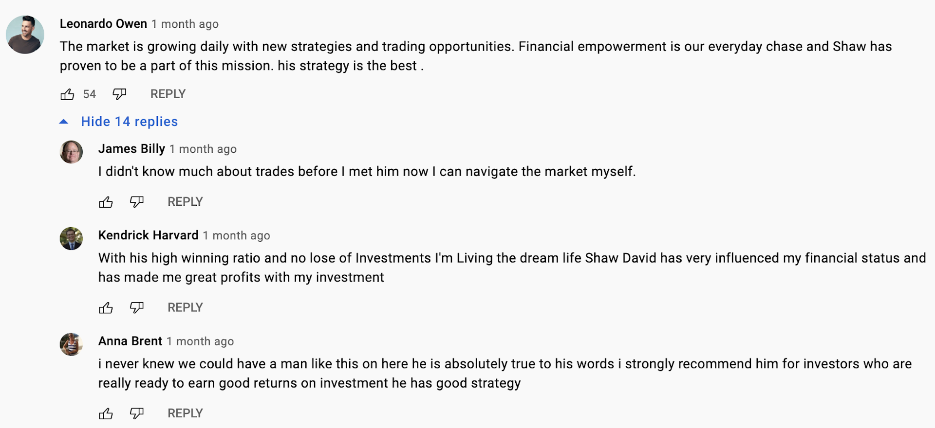A trading broker scam on YouTube