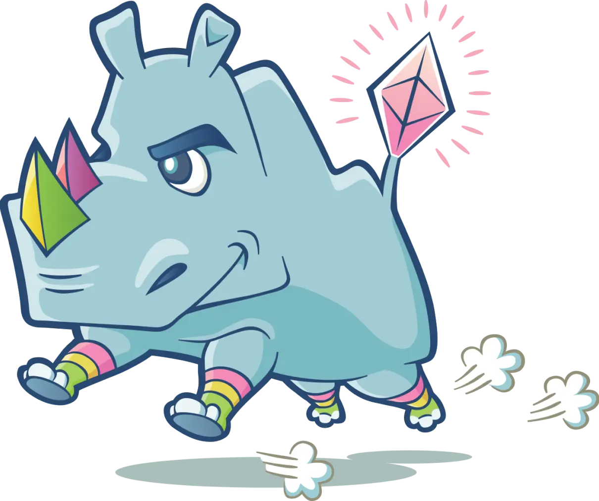Imagen de la mascota Rhino para la plataforma de lanzamiento de apuestas.