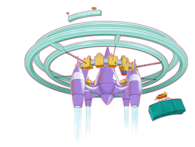 Illustration of a spaceship representing the increased power after Ethereum upgrades.