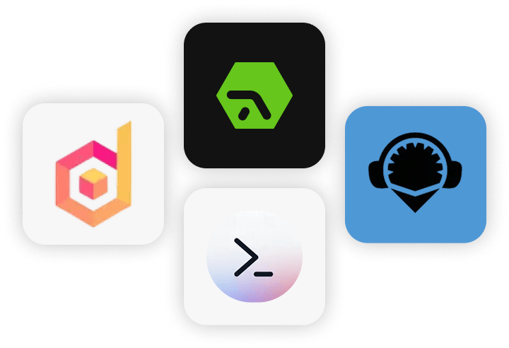 Banner showing four resource app icons