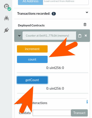 El botón Function en el compilador de solidity de Remix