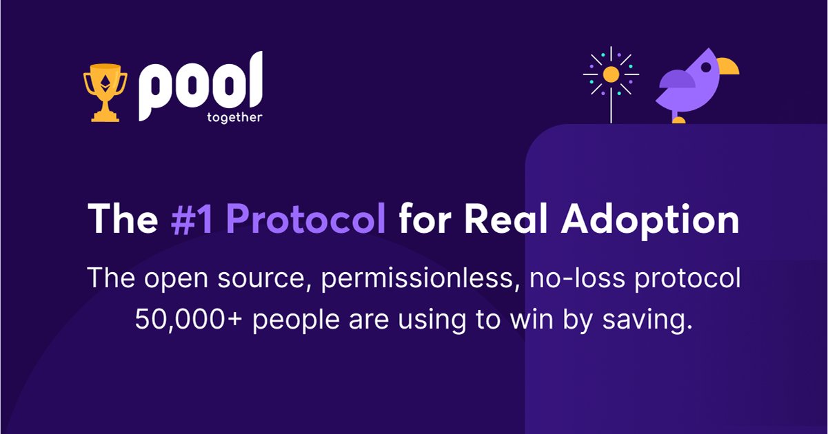 PoolTogether application banner showing the main interface