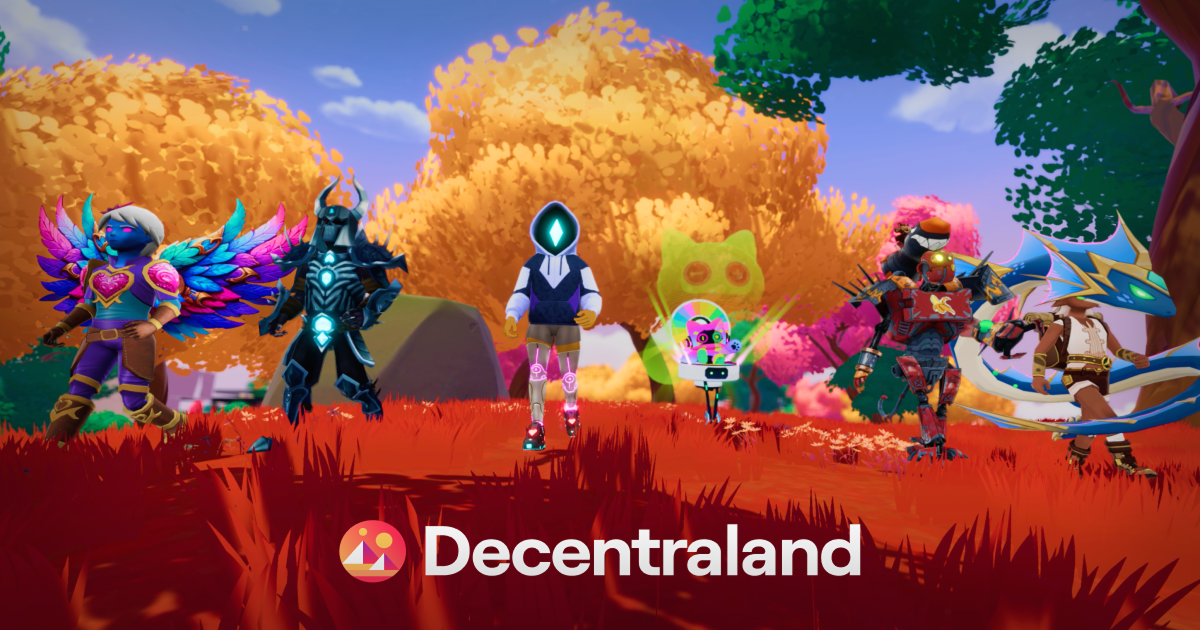 Decentraland application banner showing the main interface