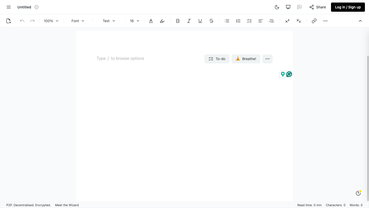 Screenshot 1 of Fileverse - ddocs showing the application interface