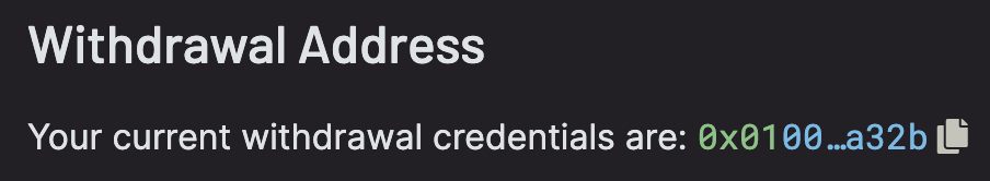 Type 1 withdrawal credential