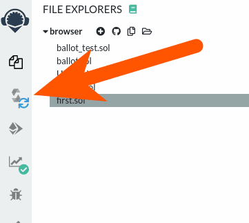 L'icona compile nella toolbar di Remix