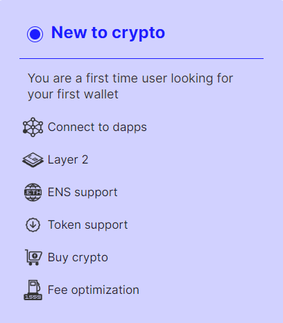 Filter selection on 'find a wallet' page