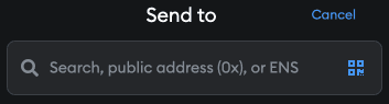 Send field for crypto address