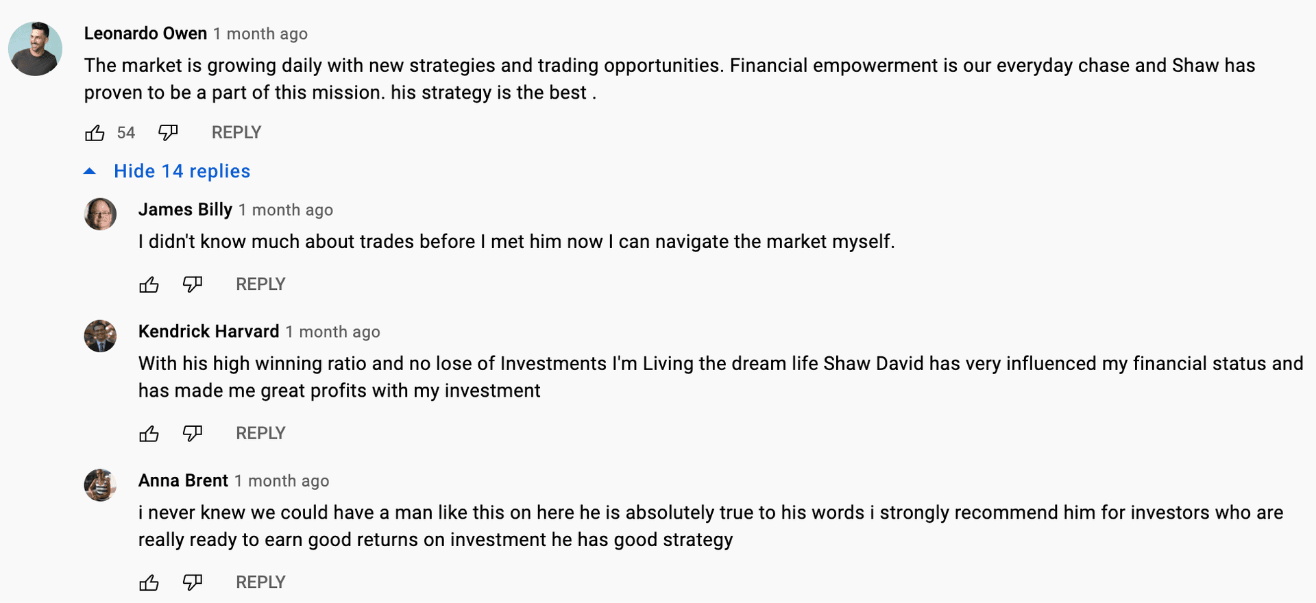 Una truffa del broker di trading su YouTube